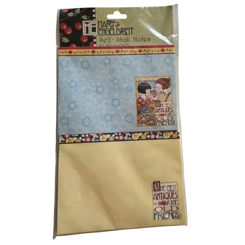 CUTE Mary Engelbreit SELF STICK NOTES. 40 Sheets Each Anything is Possible